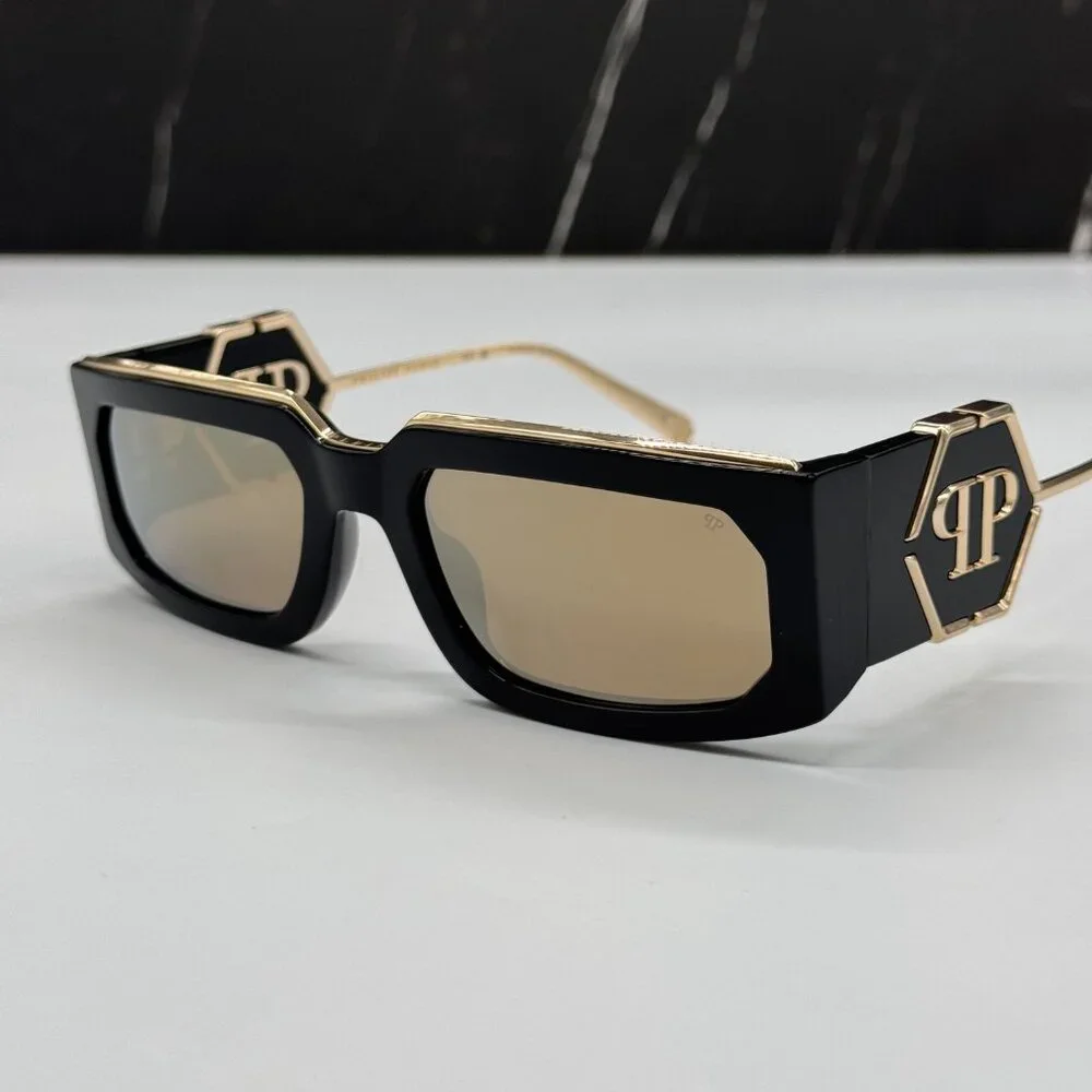 NEW SPP119M 700G PHILIPP PLEIN ROSE VENUS SHINY BLACK `MEN SUNGLASSES